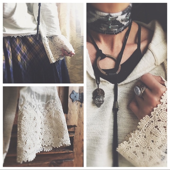 Altered Tops - Lace Bell Sleeve Oversized Jumper